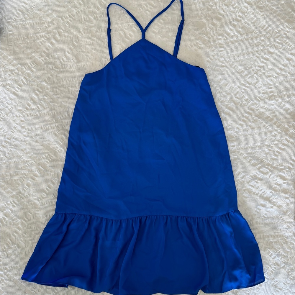 Amanda Uprichard Blue Halter Dress Size Small
